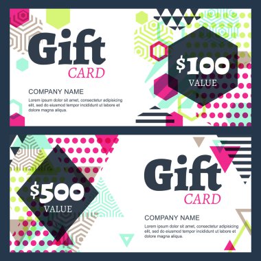 Vector creative gift voucher or card background template. Abstra