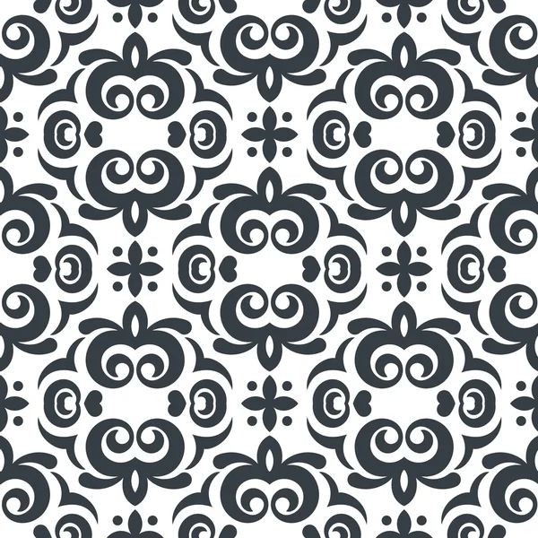 Vector seamless floral noir et blanc. decorati Vintage — Image vectorielle