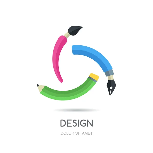 Vector looped creative logo design template. Multicolor symbol o — Stok Vektör