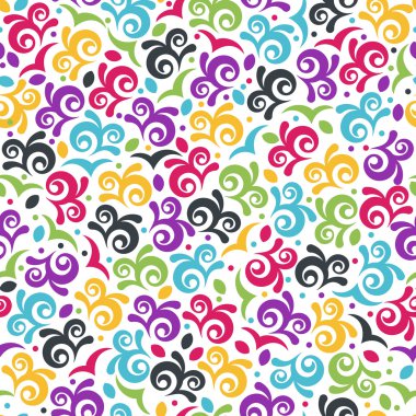 Vektör sorunsuz vintage çiçek desenli. Parlak çok renkli abstra