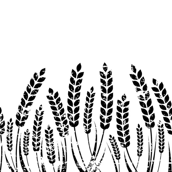 Vector seamless horizontal background with isolated ear of wheat — Vetor de Stock