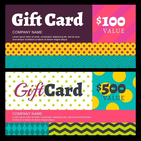 Vector creative gift card or voucher background template. Multic - Stok Vektor