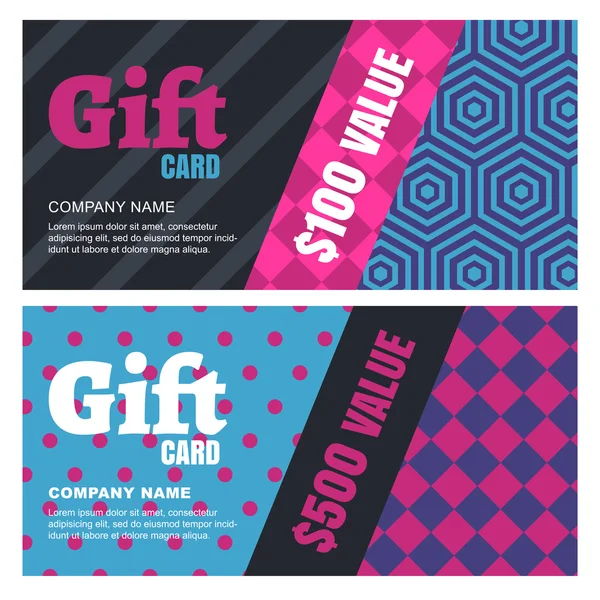 Creative design for gift card or voucher. - Stok Vektor