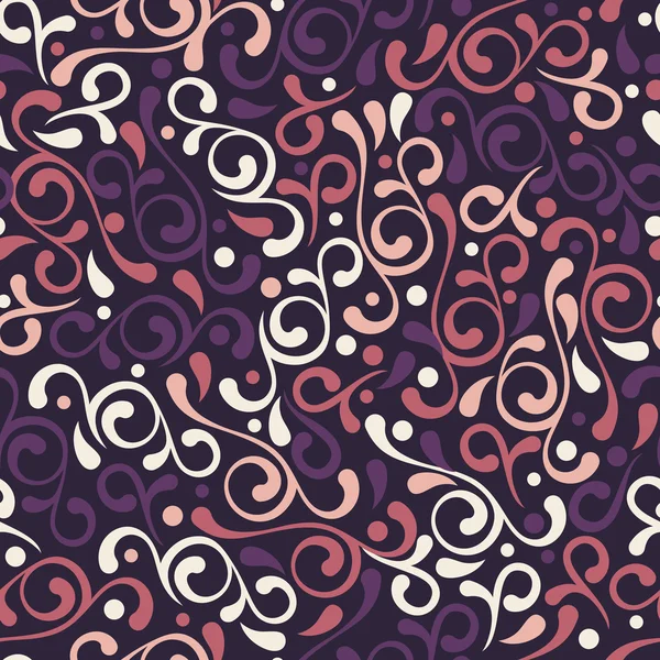 Vector seamless purple flourish pattern. — Stock Vector