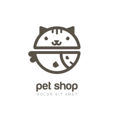 Kedi ve fi gülümseyen komik namlu Vektör Lineer çizim