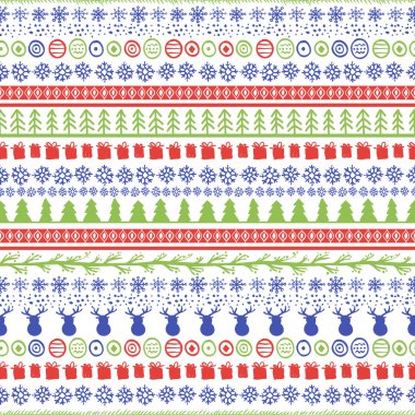 Vektör sorunsuz elle çizilmiş desen. Noel ve yeni yıl doodle