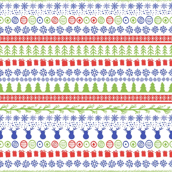 Vector sömlös handen ritade mönster. Jul eller nyår doodle — Stock vektor