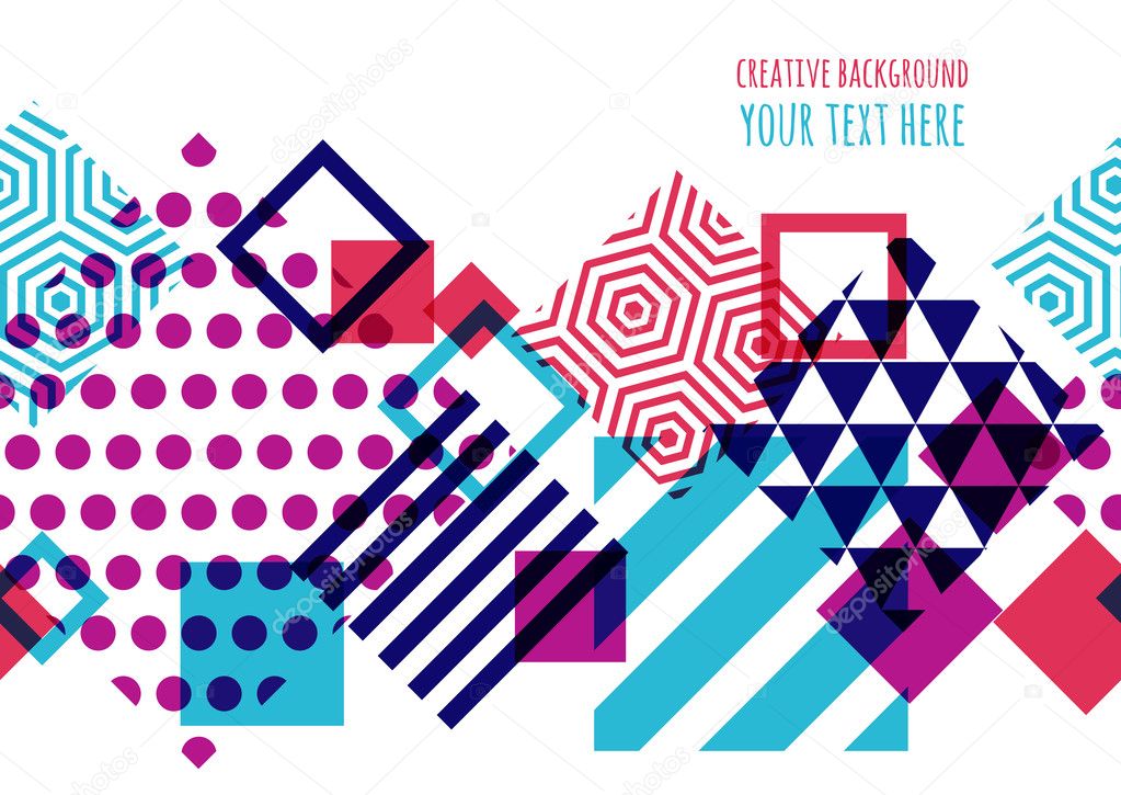 Seamless vector geometric background with place for text.