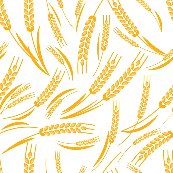 Vector seamless pattern with golden ripe ear of wheat. — Stok Vektör