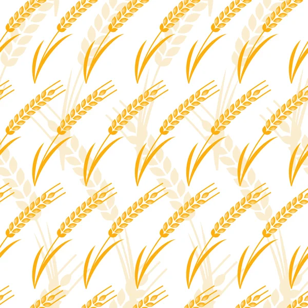Vector seamless pattern with golden ripe ear of wheat. — Vetor de Stock