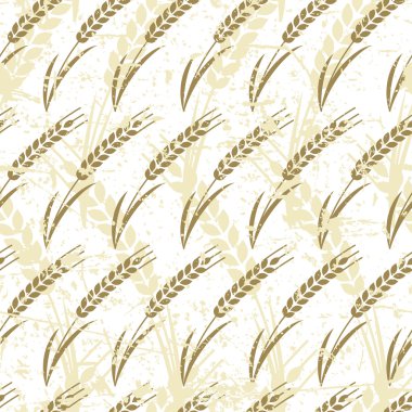 Olgun kulak buğday ile vektör seamless modeli.