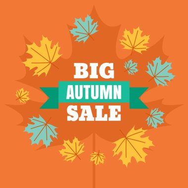 Büyük sonbahar satış afiş arka plan.