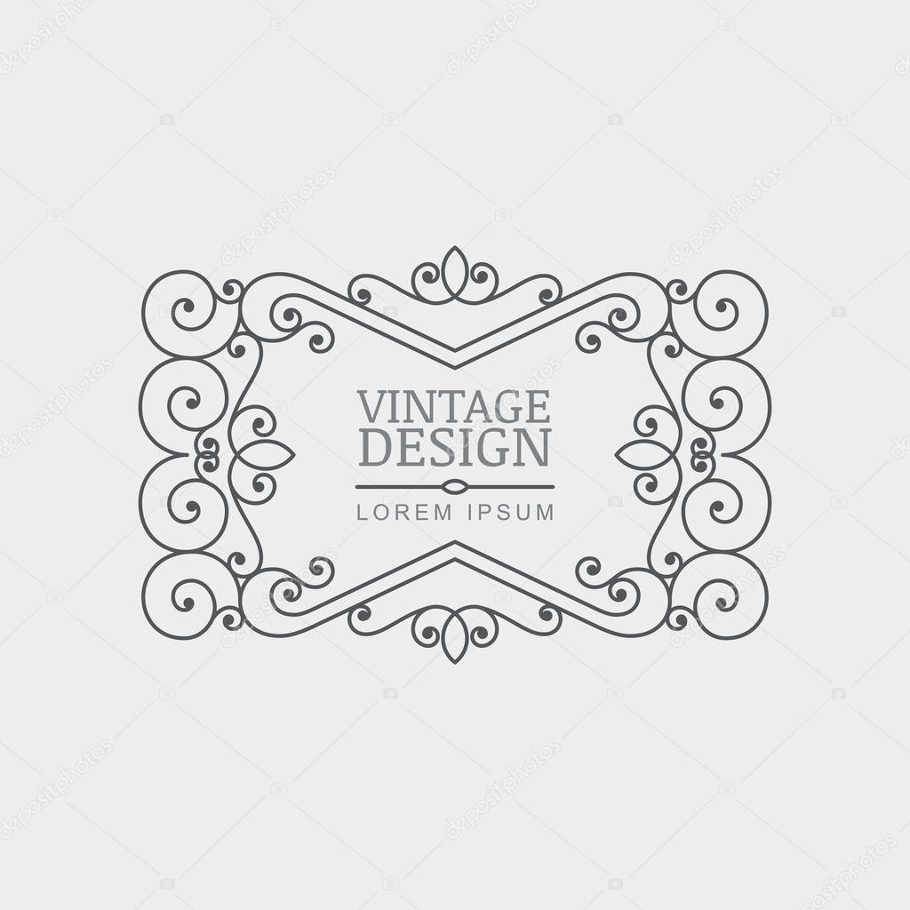 Vector retro style flourish frame.