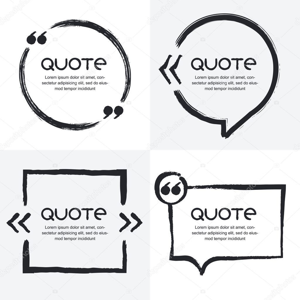 Vector set of quote forms template.