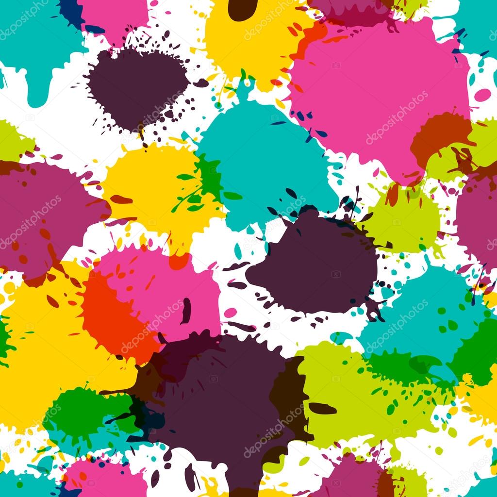 Vector seamless abstract pattern, watercolor splashes, blots, st