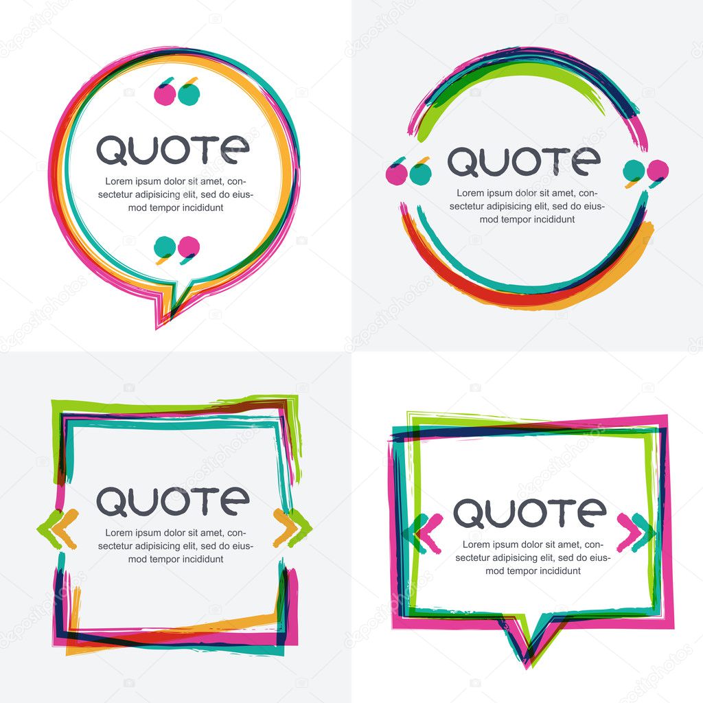 Vector set of quote forms template.