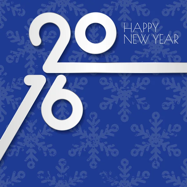 Happy New Year 2016 vector greeting card with seamless snowflake — Vector de stock