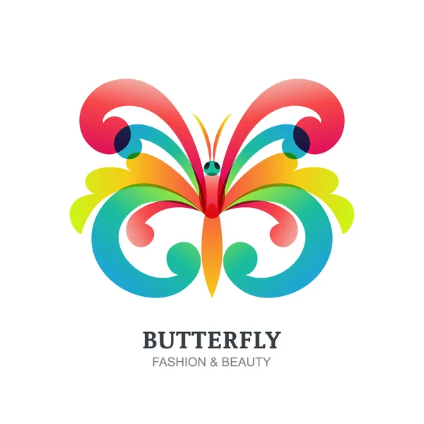 Vector illustration of colorful decorative butterfly. — Stock Vector