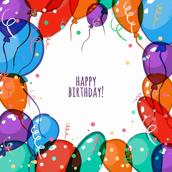 Vector birthday card with colorful frame from air balloons. – Stock-vektor