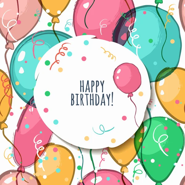 Vector birthday card with seamless pattern. – Stock-vektor