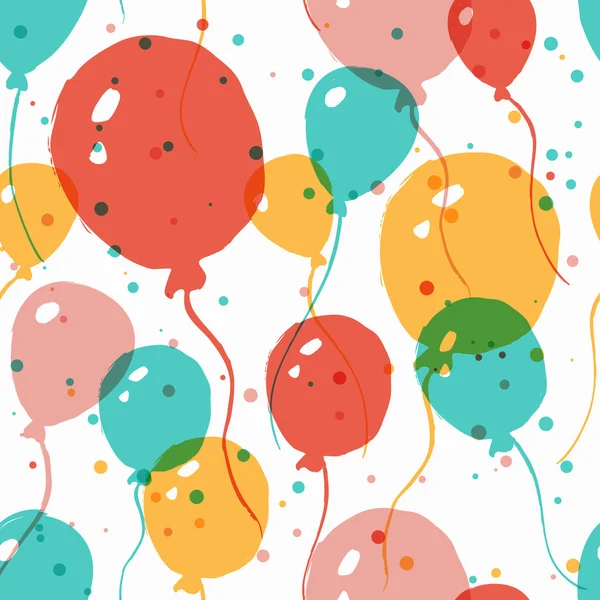 Vector  watercolor seamless pattern with multicolor balloons. Ab — Stock Vector