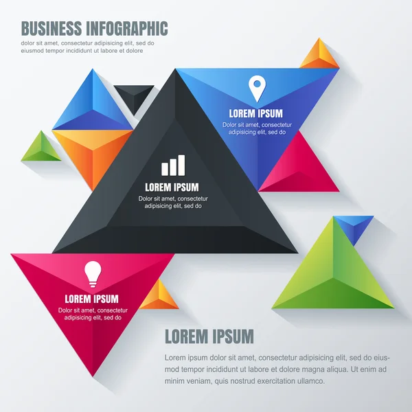 Plantilla de diseño de infografía vector business con colorido triang — Archivo Imágenes Vectoriales