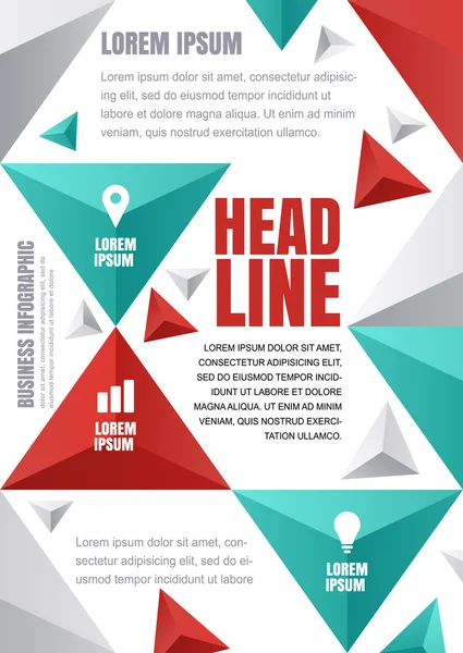 Modello di vettore per flyer, poster, affari infographics, banner — Vettoriale Stock