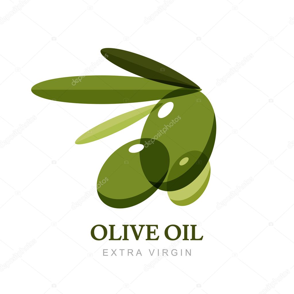 Abstract vector olive logo design template. Concept for agriculture, organic natural food themes, olive oil badges and labels, fruit market.