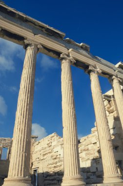 Parthenon, Akropolis üzerindeki antik Yunan tapınağı detayını. Vint