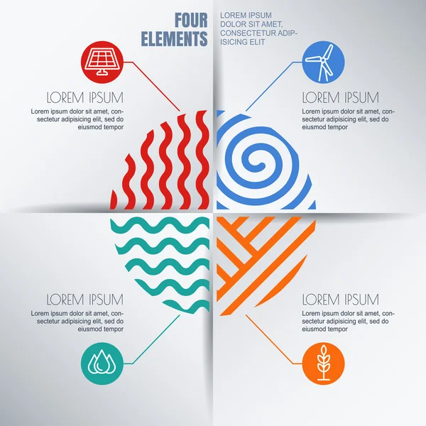 Vector infographics design template with four elements illustrat — Stockový vektor