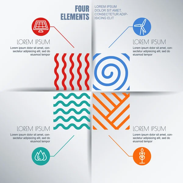 Vector infographics design. Four elements abstract illustration — Stock vektor