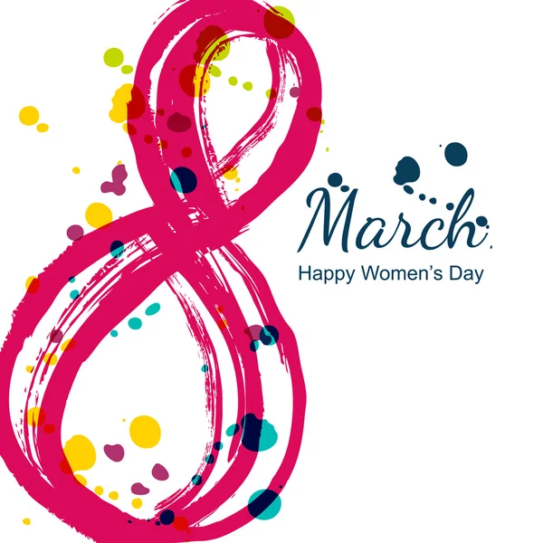 8 March greeting card, International Women's Day. — Vector de stock