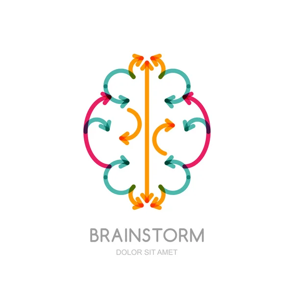 Абстрактные Иллюстрация мозга из красочные стрелки. — стоковый вектор