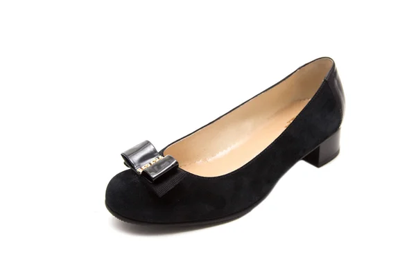 Černé boty žena — Stock fotografie