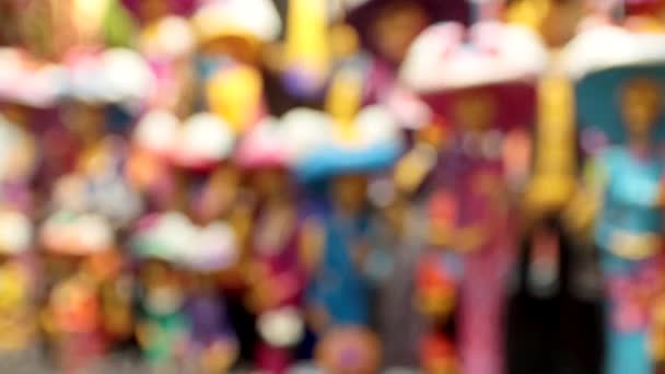 Calaverita Tradisional Meksiko Toy Handmade Cerita Rakyat Berwarna Warni — Stok Video