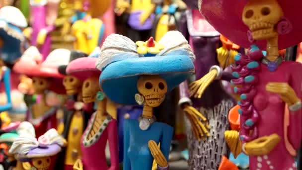 Calaverita Traditioneel Mexicaans Speelgoed Handgemaakte Kleurrijke Folklore — Stockvideo