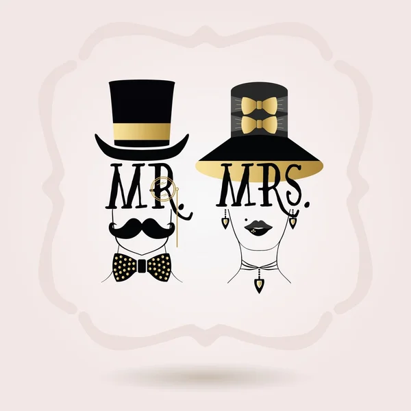 Czarny i złoty streszczenie elegancki Pan Pani & mężczyzna Female ikony na różowy tło gradientowe — Wektor stockowy