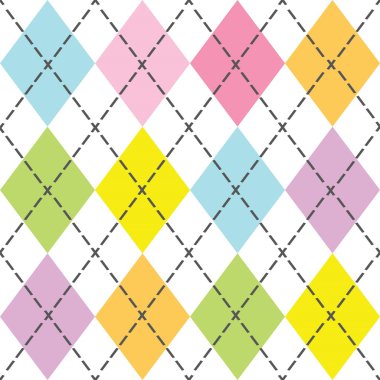 Şirin renkli modern ve trendy argyle Dikişsiz desen arka plan