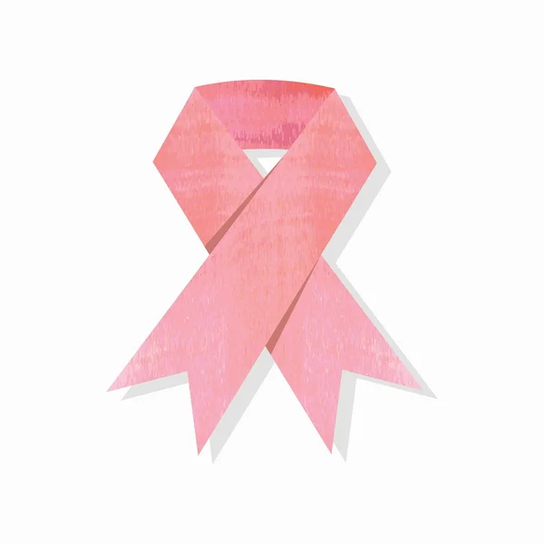 Pink pointy Breast Cancer Awareness ribbon textured icon on off white background — Stock Vector