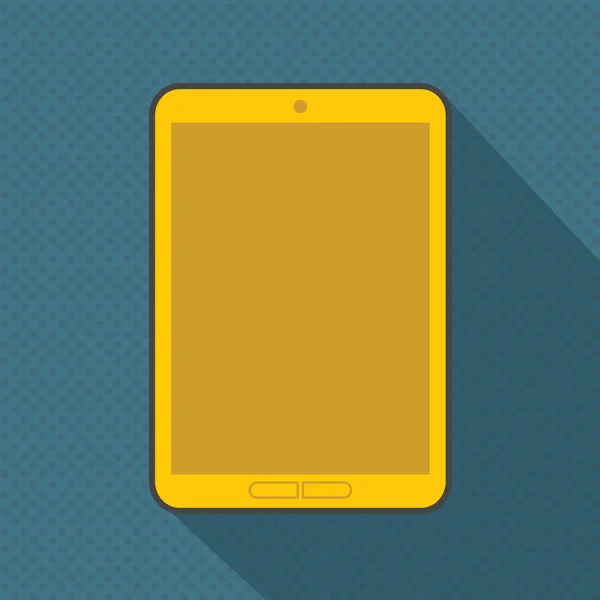 长长的阴影蓝色虚线无缝模式抽象黄色数字平板电脑 — 图库矢量图片