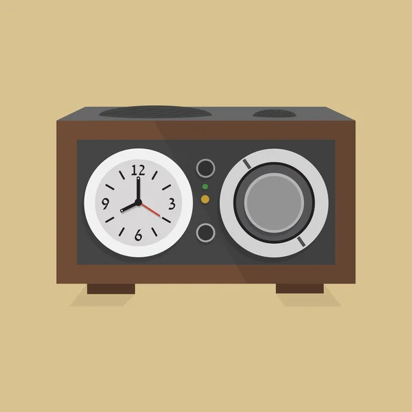 Icono de reloj de radio moderno retro — Vector de stock