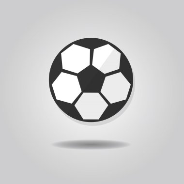 Gri degrade arka plan üzerinde bırakılan gölge ile soyut futbol topu simgesi