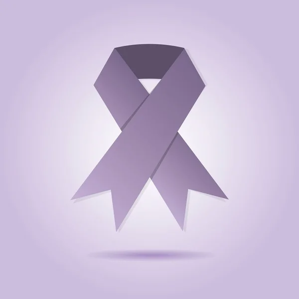 Abstract purple ribbon on purple gradient background — Stock Vector