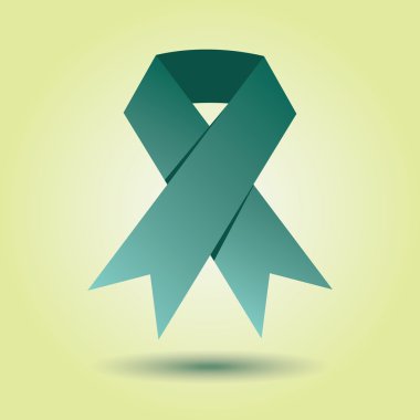 Işık yeşil degrade arka plan üzerinde bırakılan gölge ile tek zümrüt yeşil farkındalık şerit simgesi