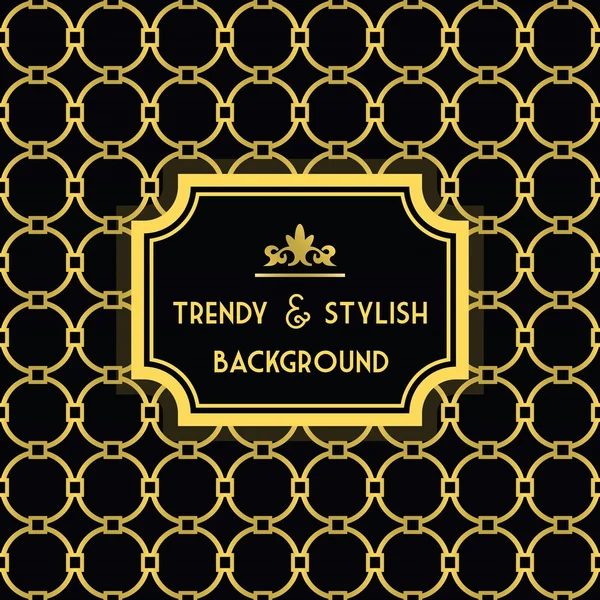 Golden and black trendy and stylish decoration background with border tag — Stock Vector