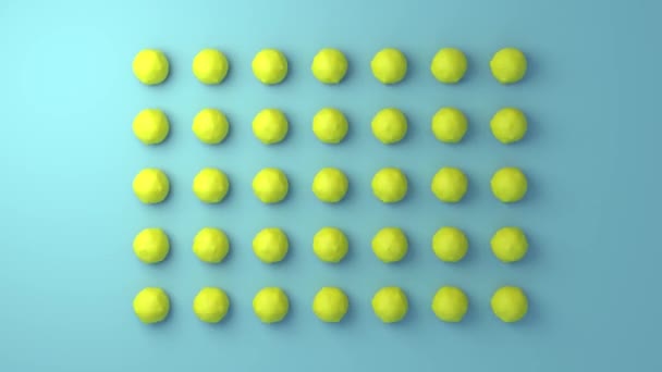 Looped Animation Growing Balls Arranged Rows — Stock Video