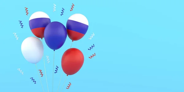 Ilustração Feriado Dia Rússia Balões Com Tricolor Russo Para Dia — Fotografia de Stock