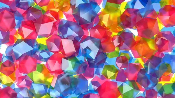 Abstract multicolored background made of precious stones. 3D Render — Stock Photo, Image