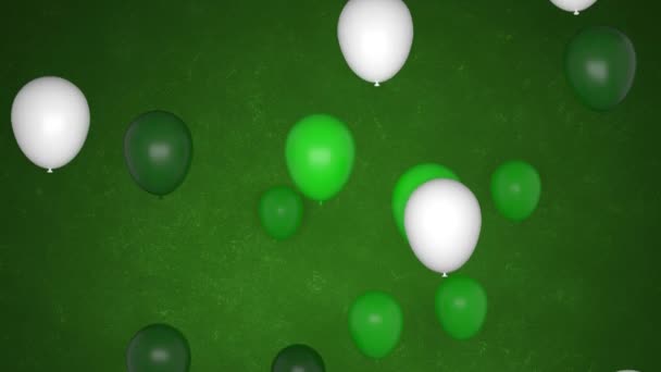 Animation de ballons festifs blancs et verts pour la Saint Patricks Day — Video