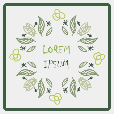 Kart çerçeve çiçek vektör çizim ile